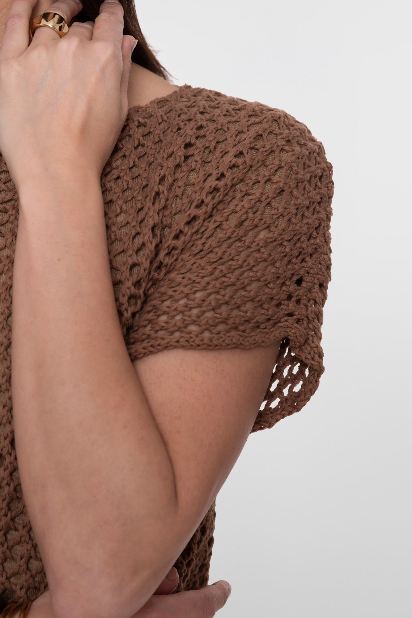 Geisha opengewerkt knit met korte mouwen