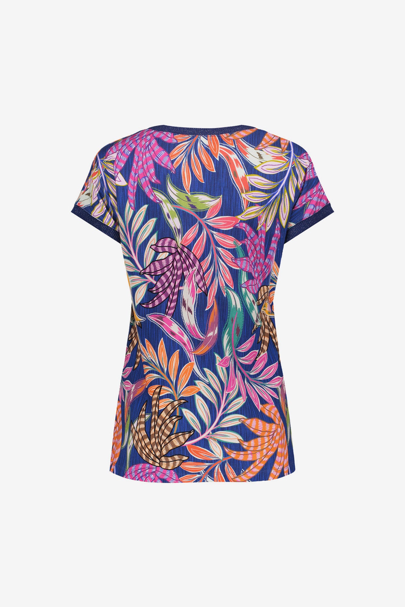 Geisha jersey T-shirt met ronde hals en glitterdetail