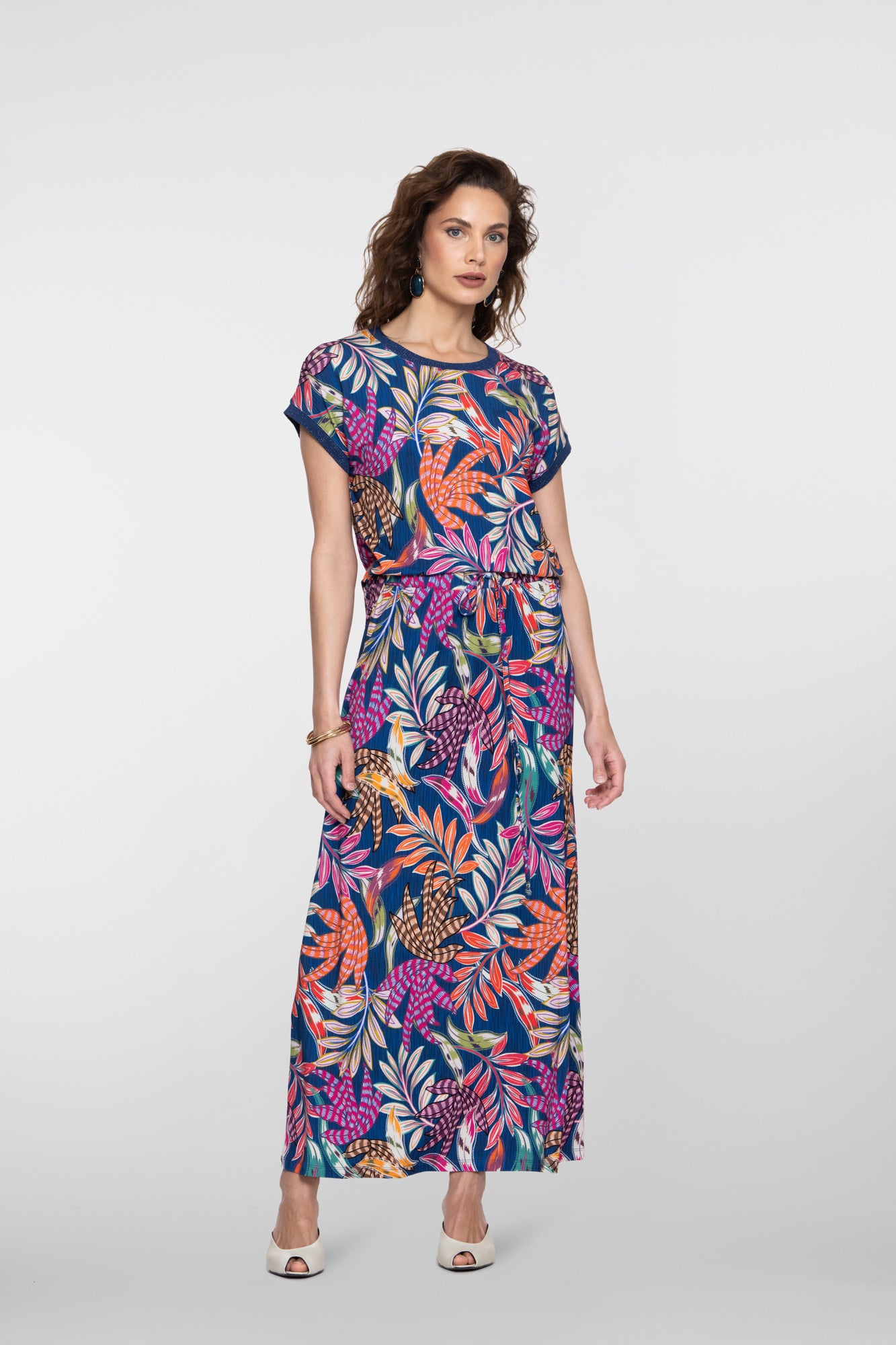 Geisha jersey T-shirt met ronde hals en glitterdetail