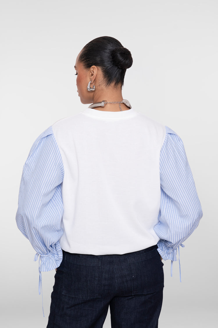 Geisha sweater met spencer-look en blousemouwen