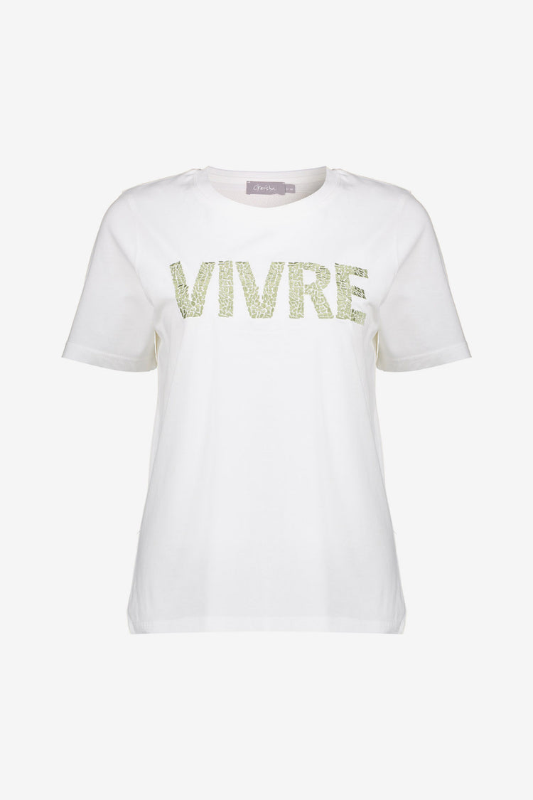 Geisha T-shirt 'Vivre' met korte mouwen