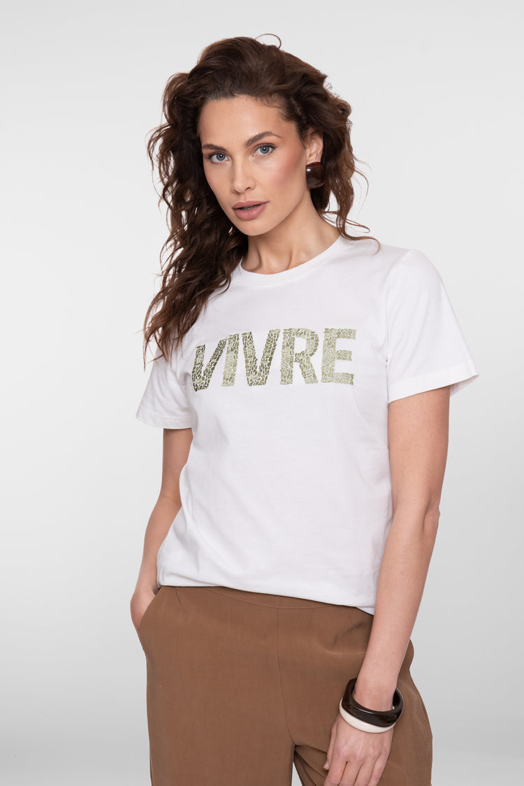 Geisha T-shirt 'Vivre' met korte mouwen