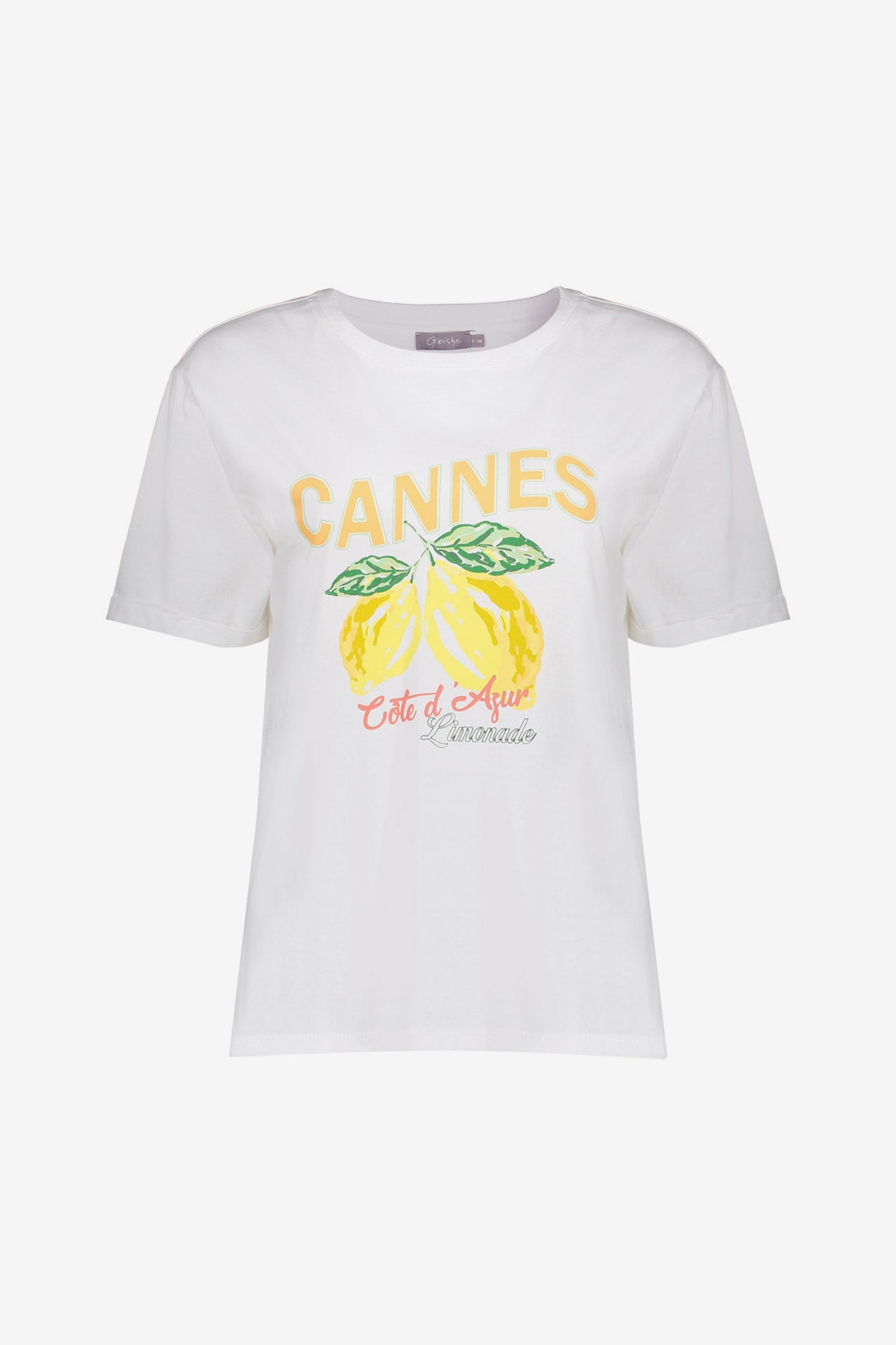 Geisha Cannes print T-shirt met citroenmotief