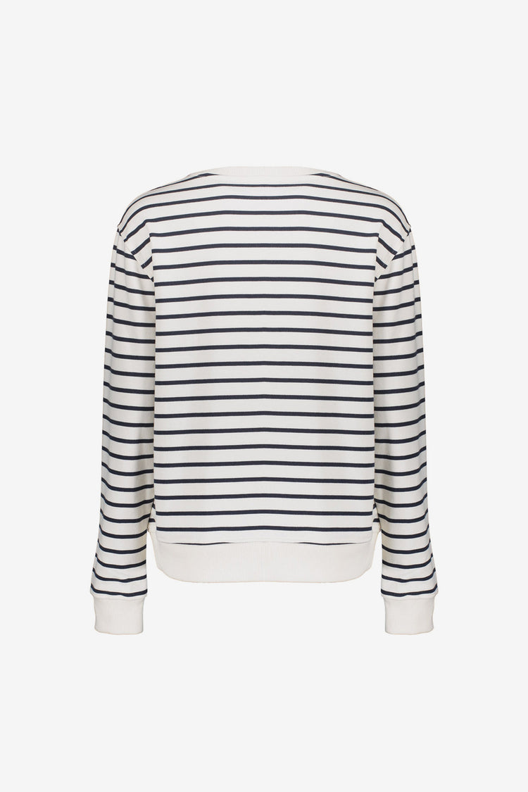 Geisha sweater met strepen en logo