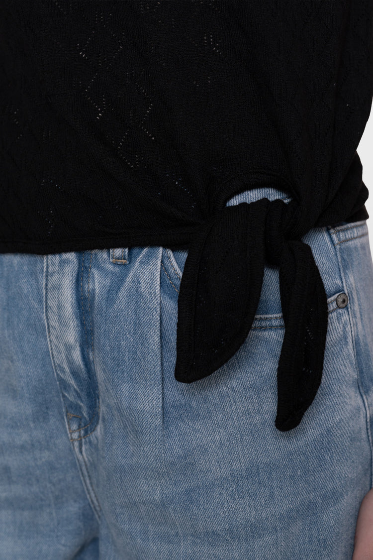 Geisha T-shirt met strikdetail