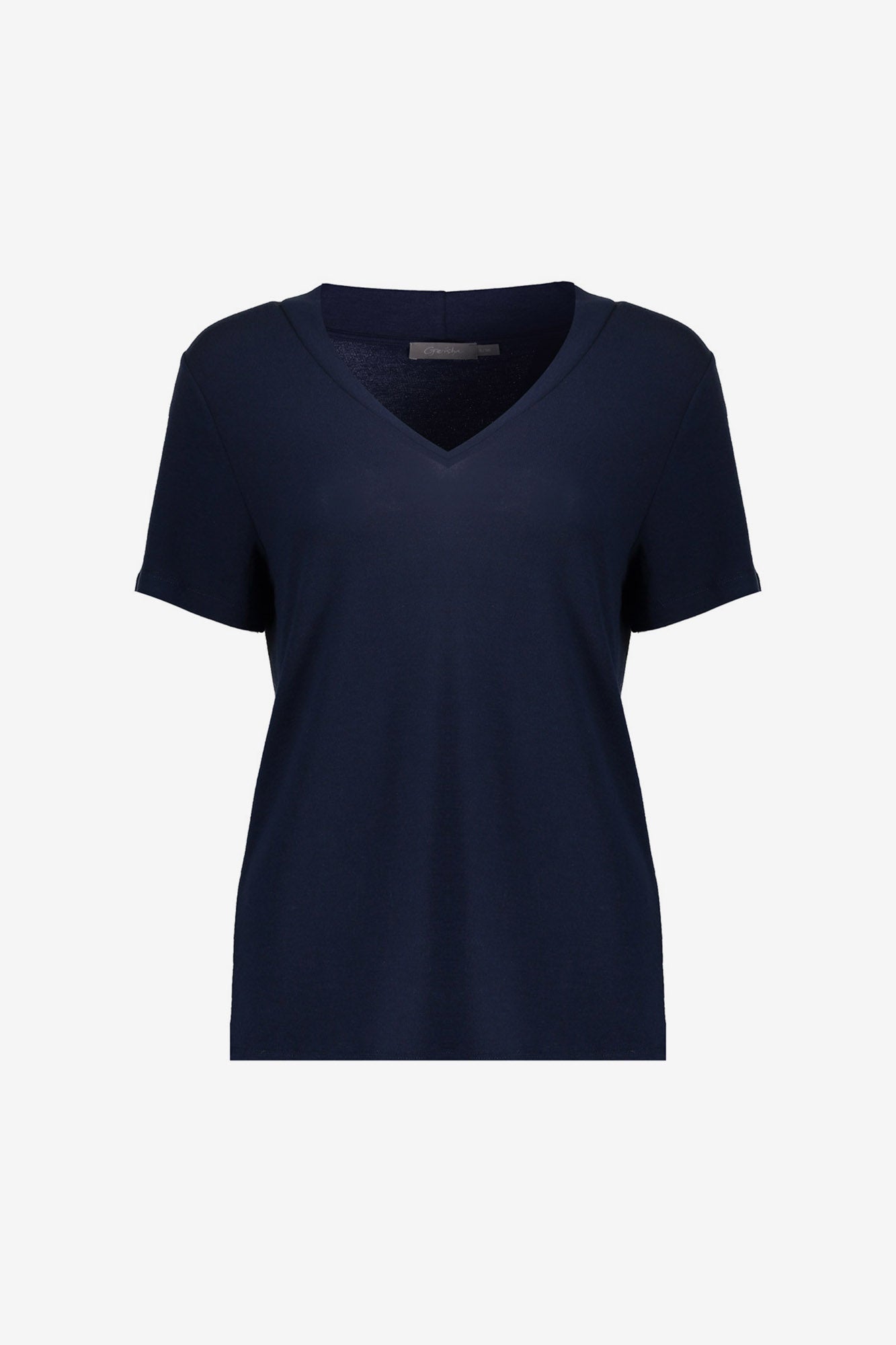 Geisha navy T-shirt met V-hals