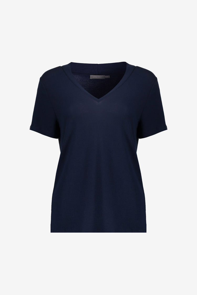 Geisha navy T-shirt met V-hals