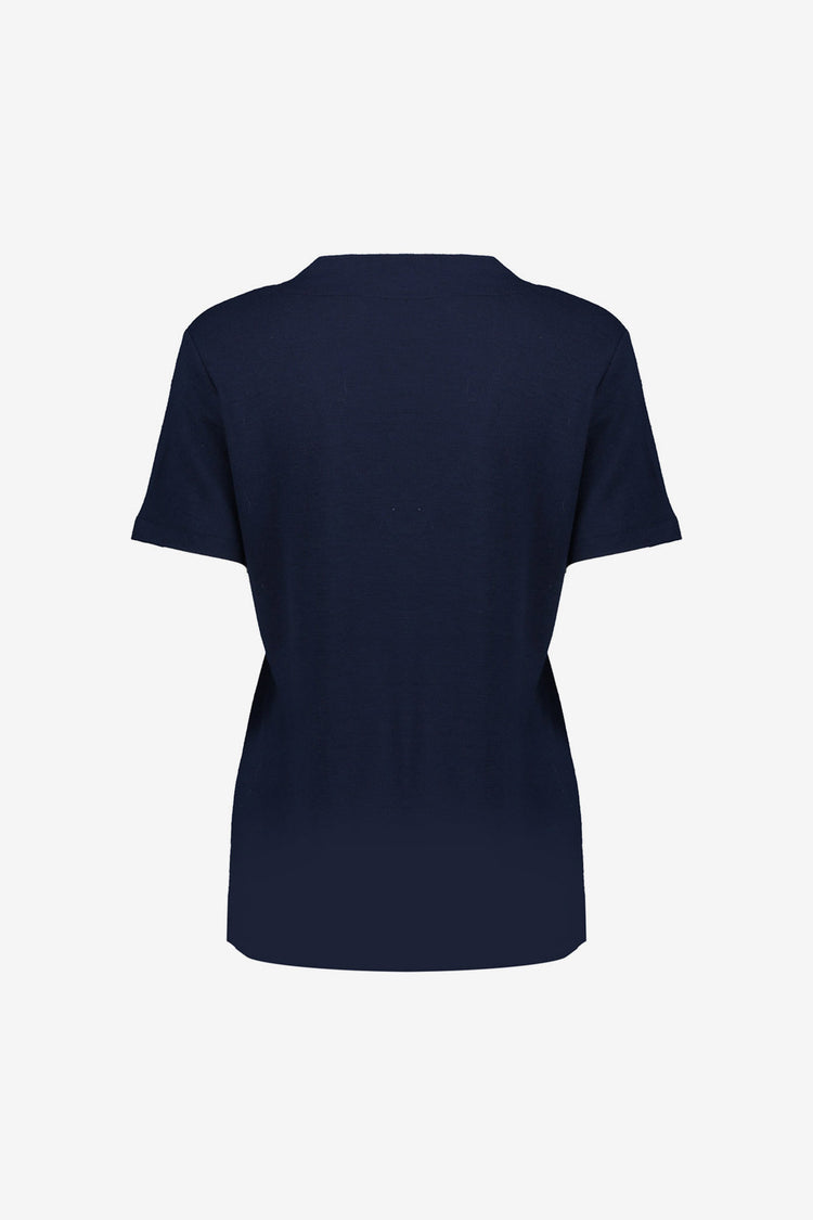 Geisha navy T-shirt met V-hals