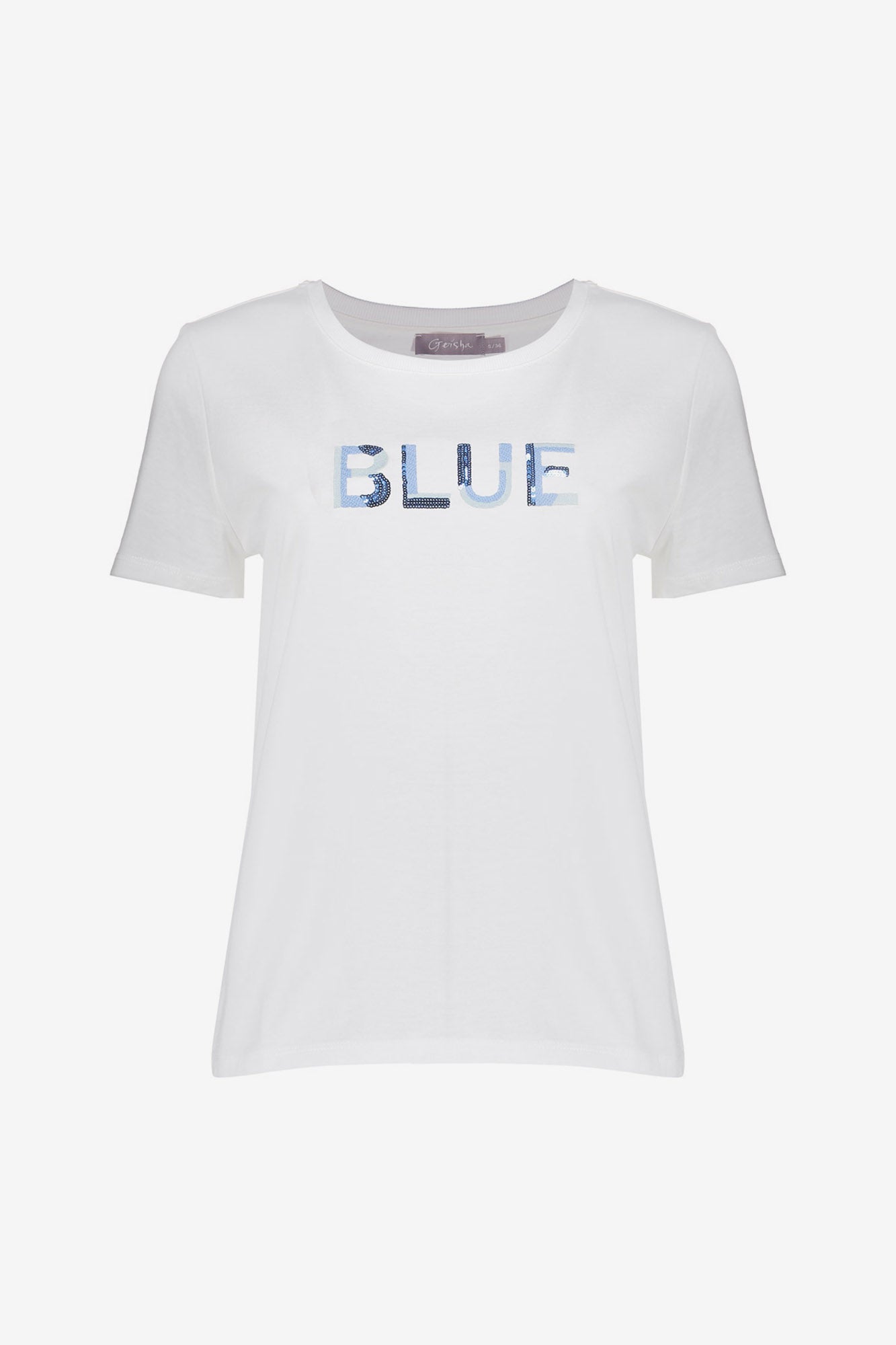 Geisha T-shirt 'Blue' met ronde hals