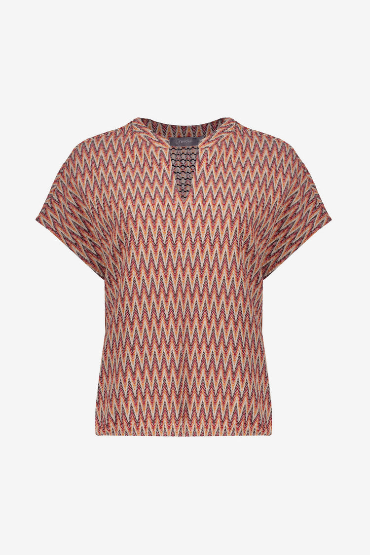 Geisha top met aztek print