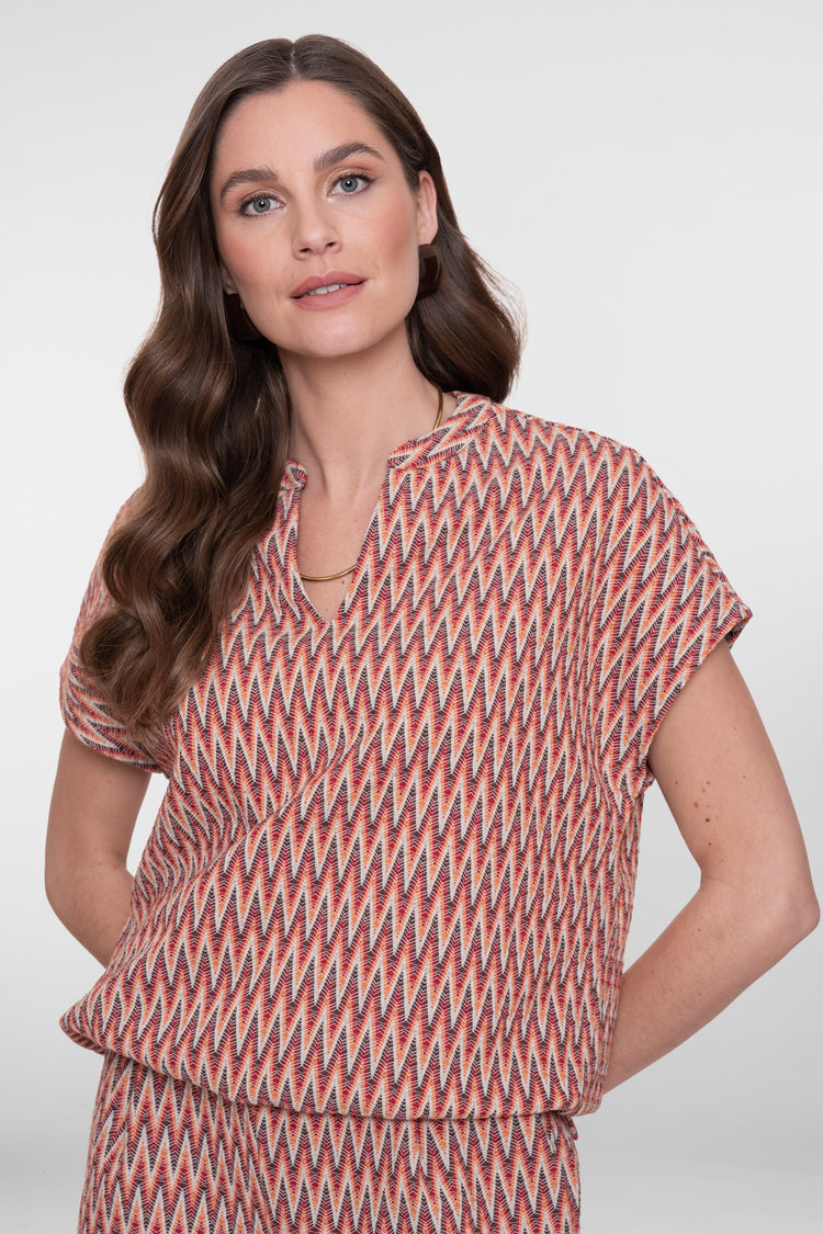 Geisha top met aztek print