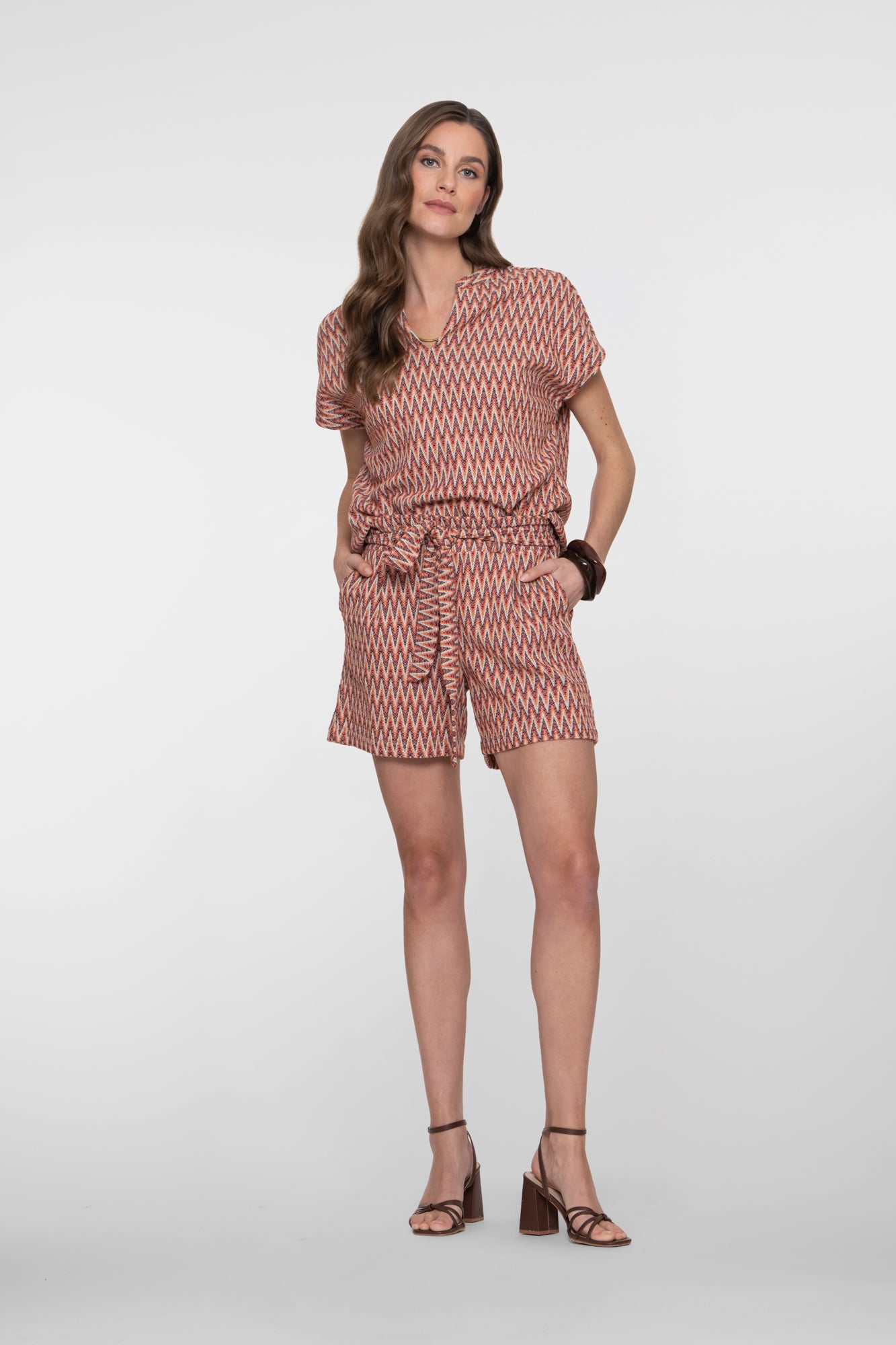 Geisha top met aztek print