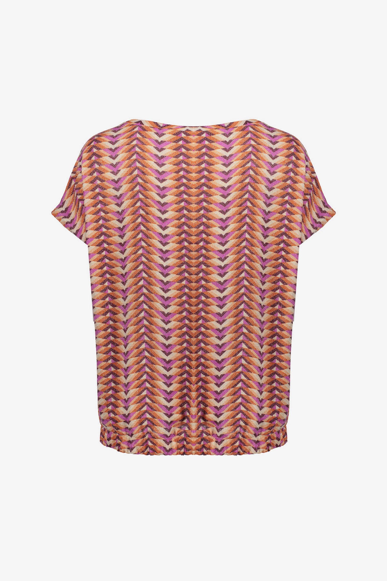 Geisha top met grafische print en lurex