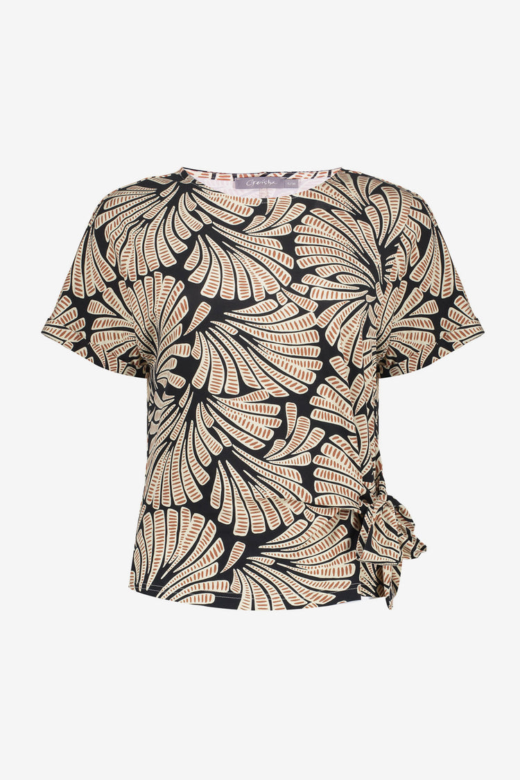Geisha top met print en comfortabele tricot kwaliteit