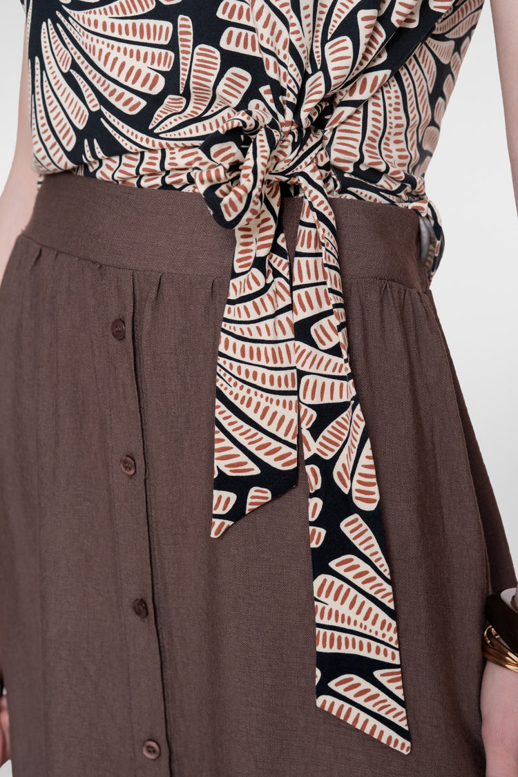 Geisha top met print en comfortabele tricot kwaliteit