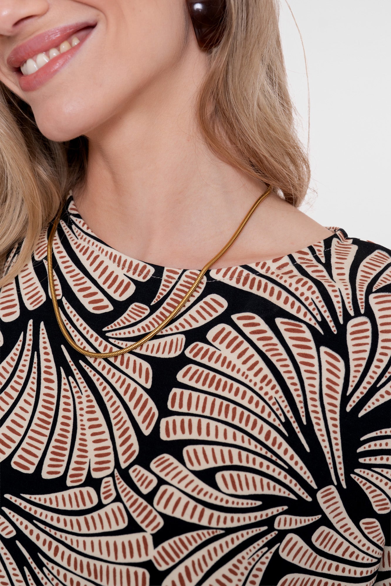 Geisha top met print en comfortabele tricot kwaliteit