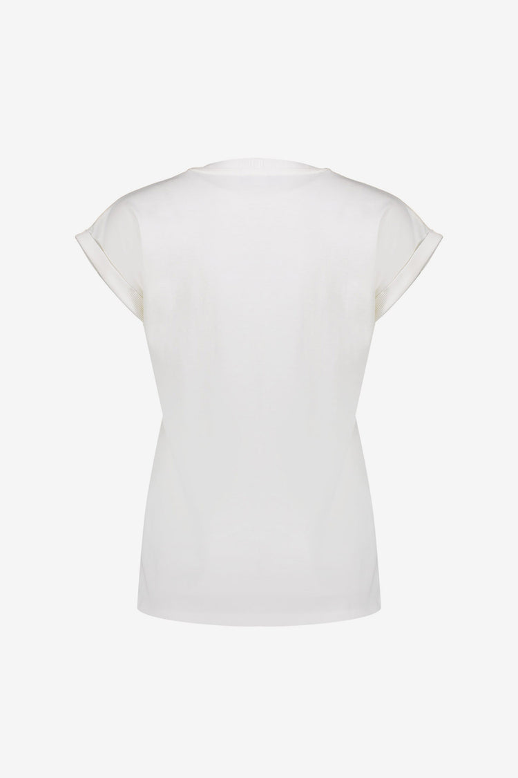 Geisha T-shirt met chestprint 'London Dream Club' en aangeknipte mouwen