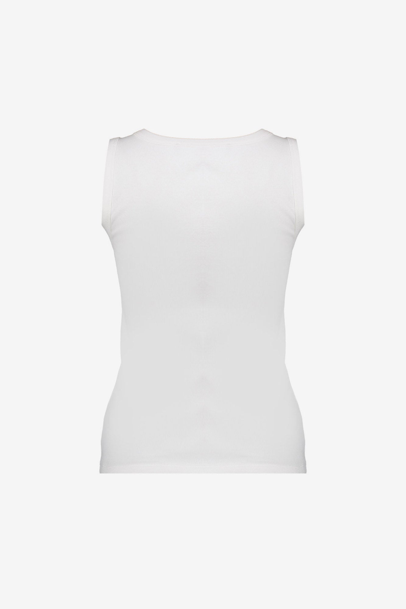 Geisha rib singlet met ronde hals en aansluitende pasvorm