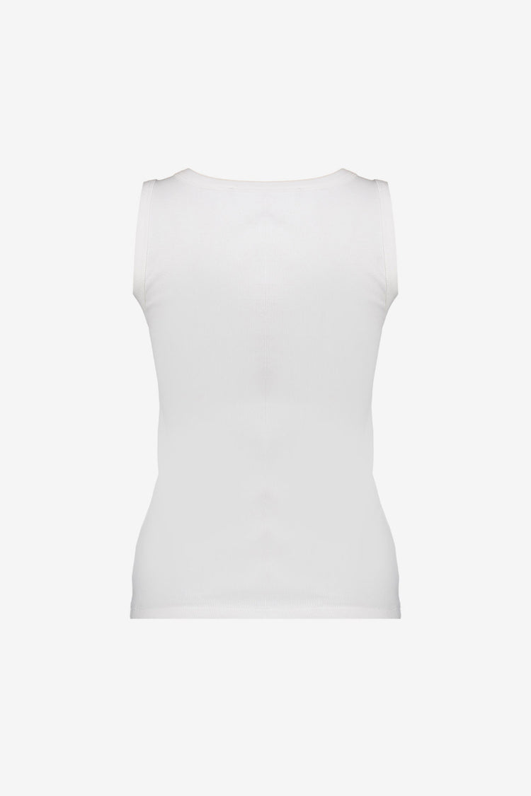 Geisha rib singlet met ronde hals en aansluitende pasvorm