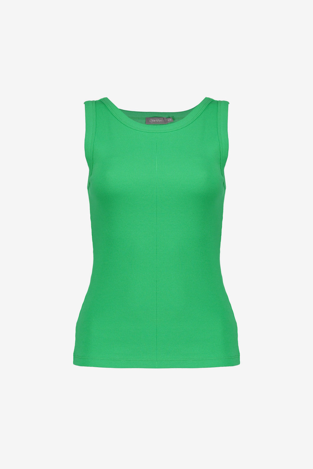 Geisha rib singlet met ronde hals en aansluitende pasvorm