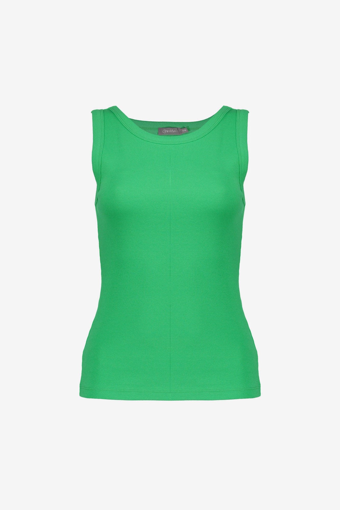 Geisha rib singlet met ronde hals en aansluitende pasvorm