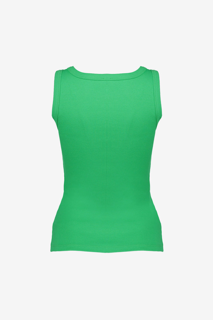 Geisha rib singlet met ronde hals en aansluitende pasvorm