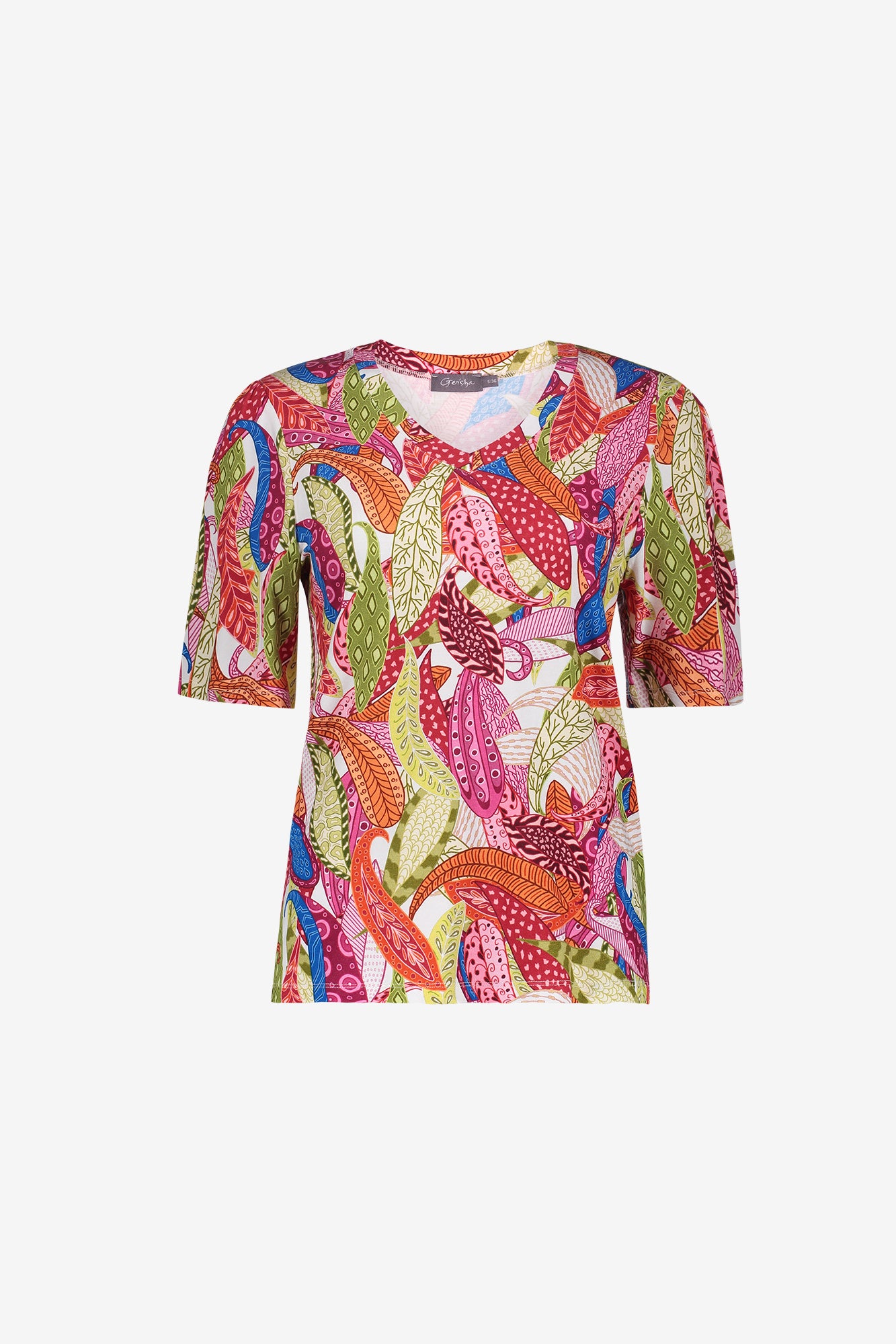 Geisha T-shirt met grafische print en tricot kwaliteit