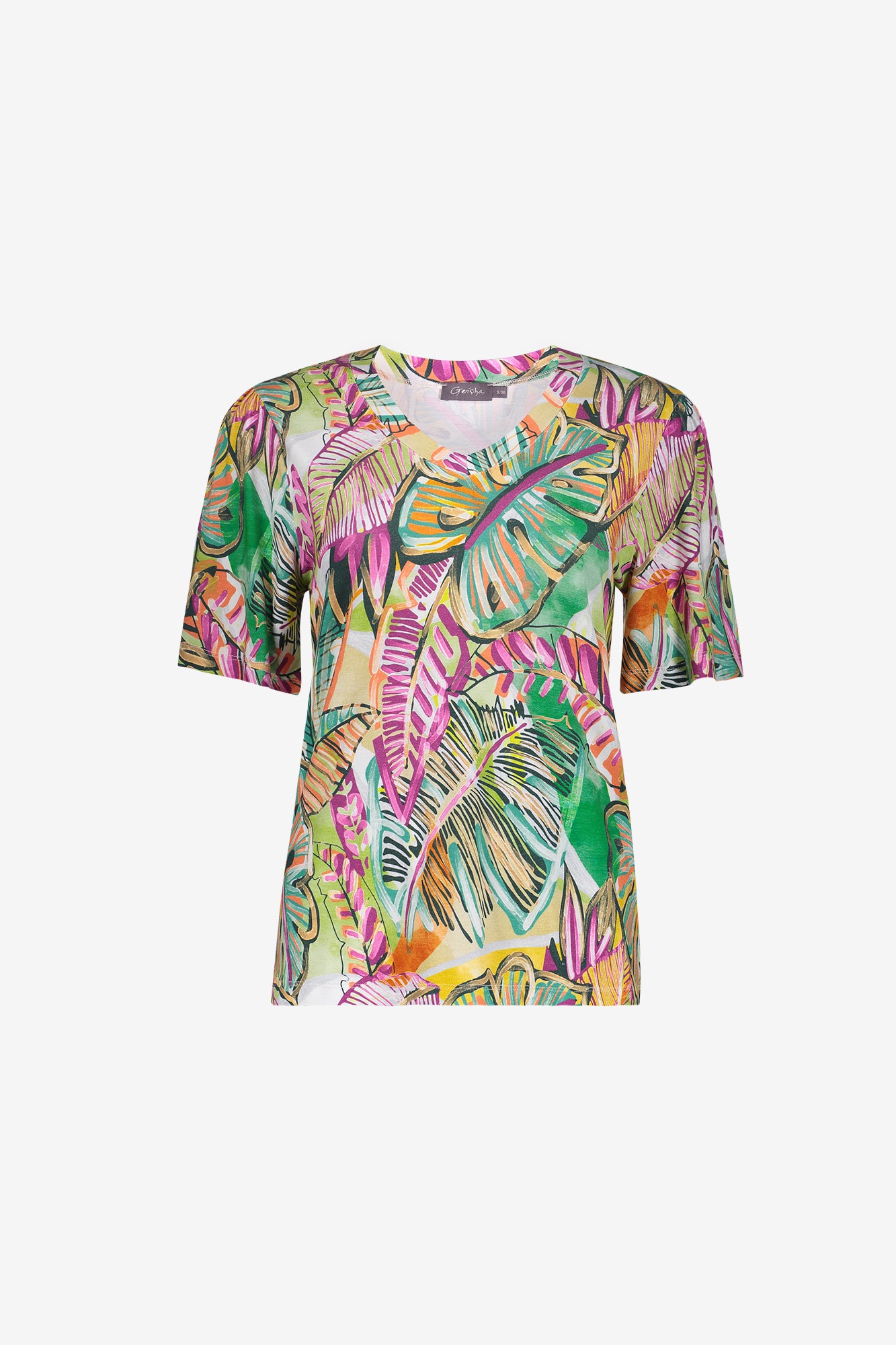 Geisha T-shirt met grafische print en tricot kwaliteit