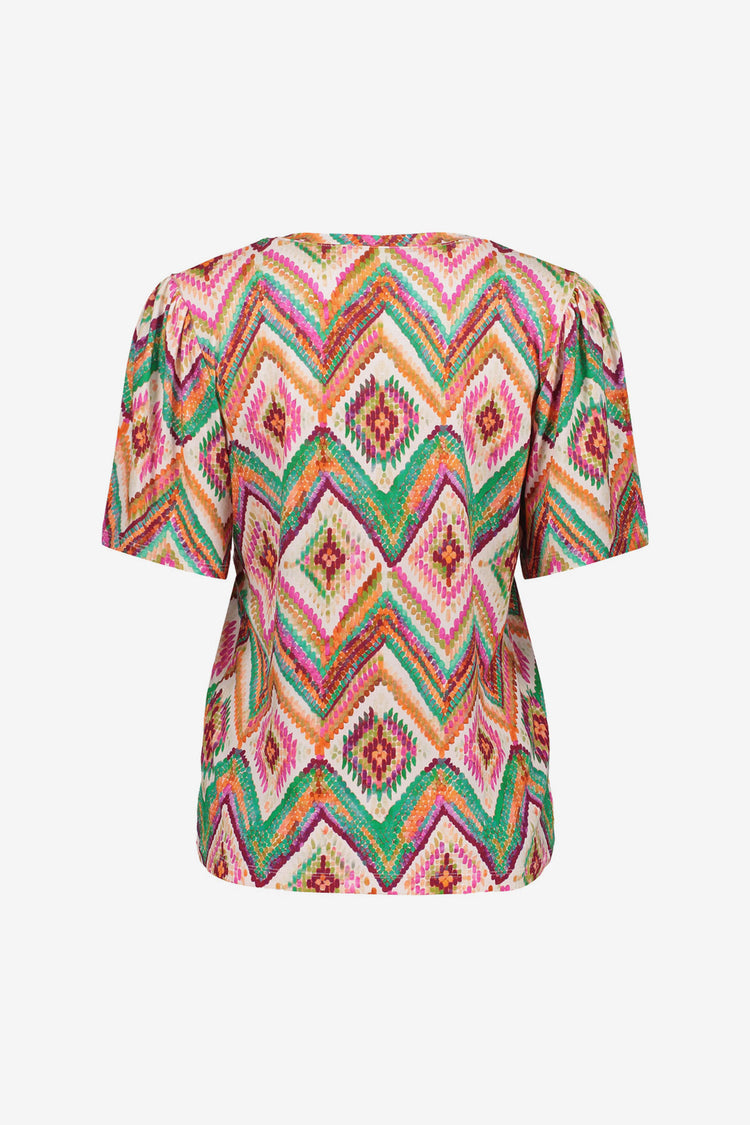 Geisha T-shirt met grafische print en tricot kwaliteit