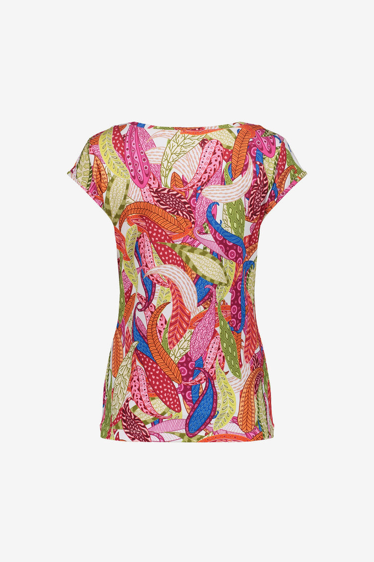 Geisha T-shirt in tricot met grafische print en soepele pasvorm