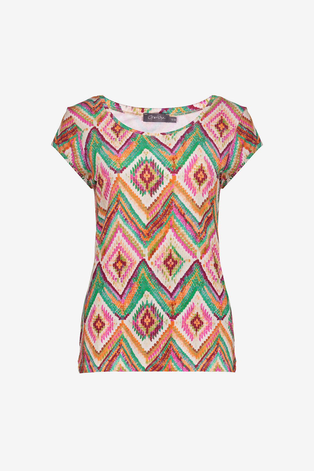 Geisha T-shirt in tricot met grafische print en soepele pasvorm