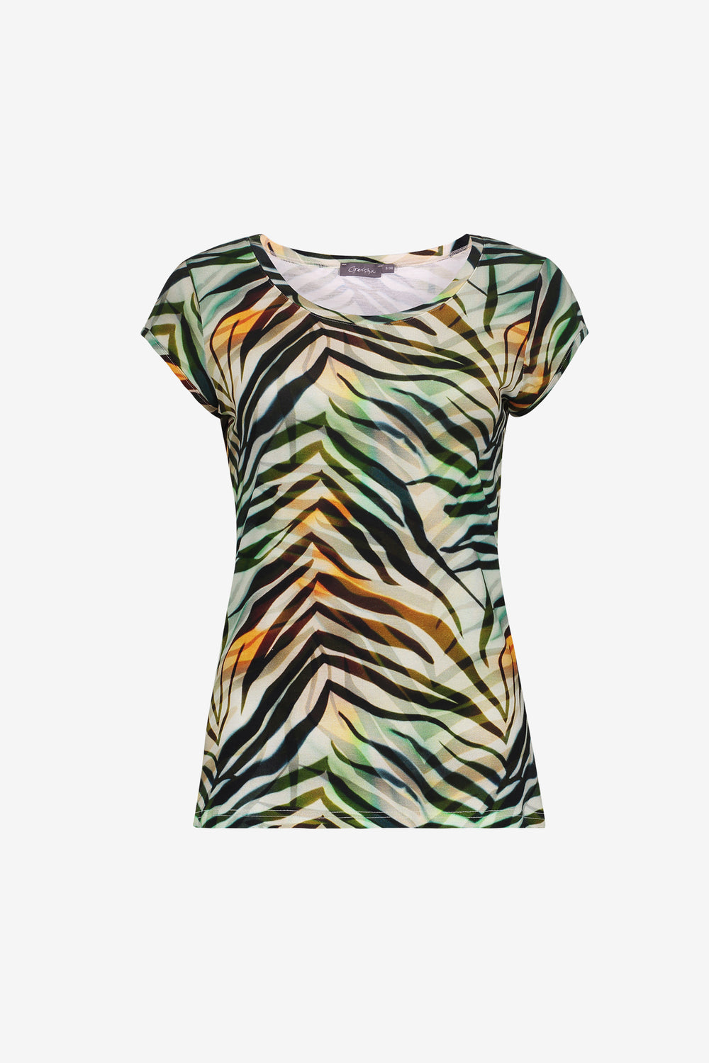 Geisha T-shirt in tricot met grafische print en soepele pasvorm