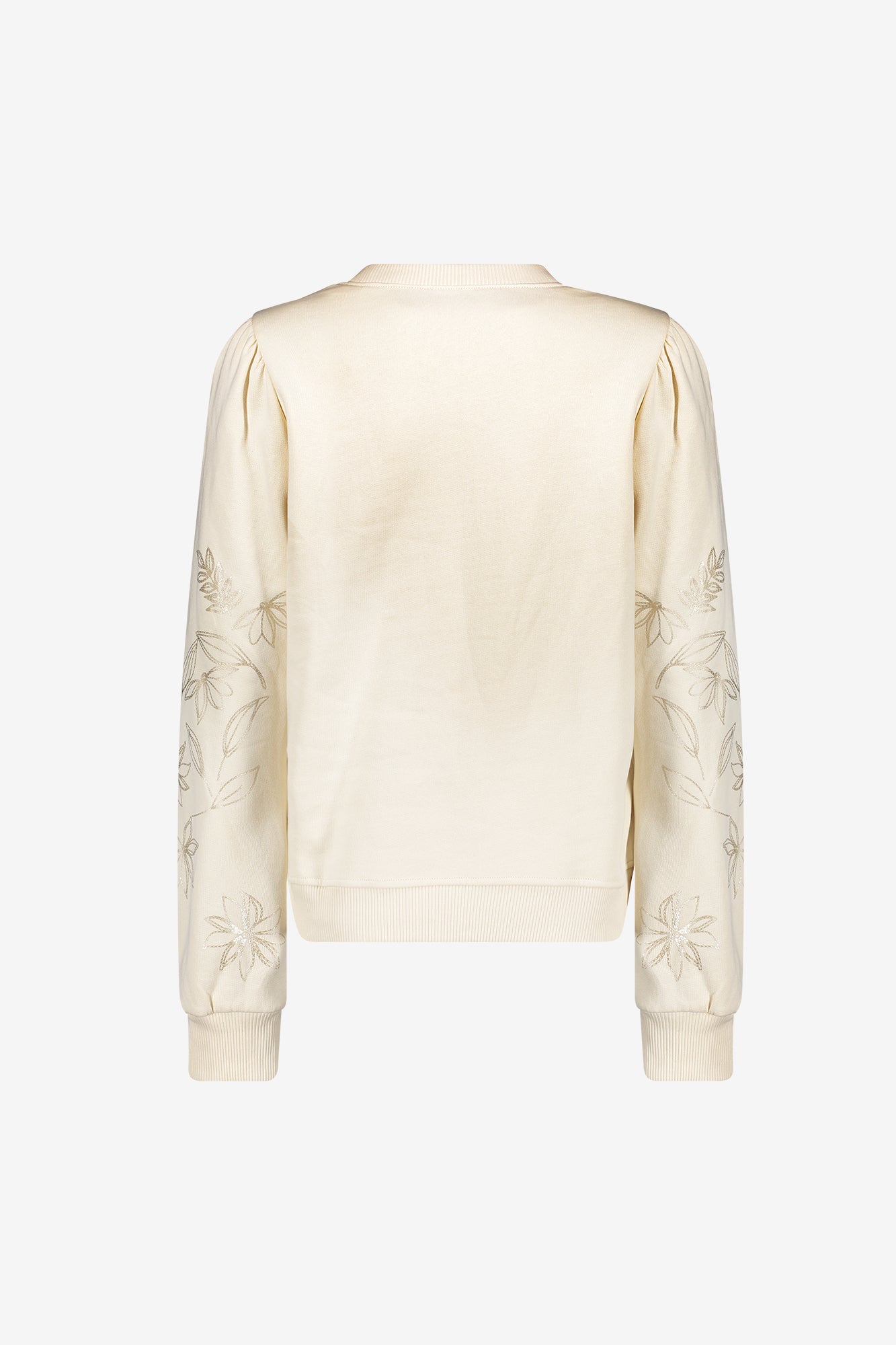 Geisha sweater met geborduurde bloemenmouwen