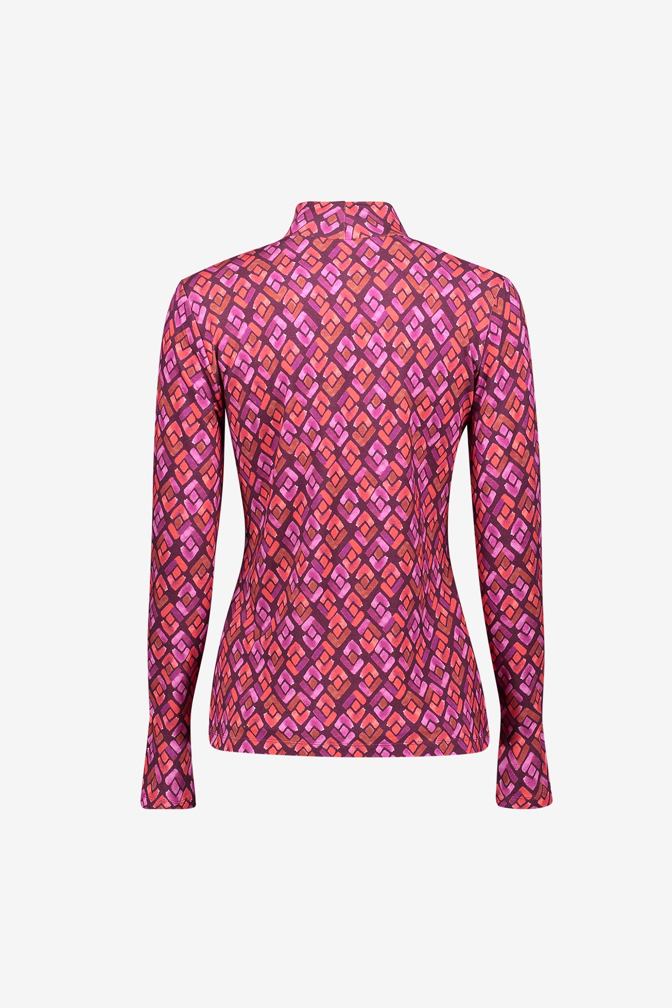 Geisha top met grafische print en col
