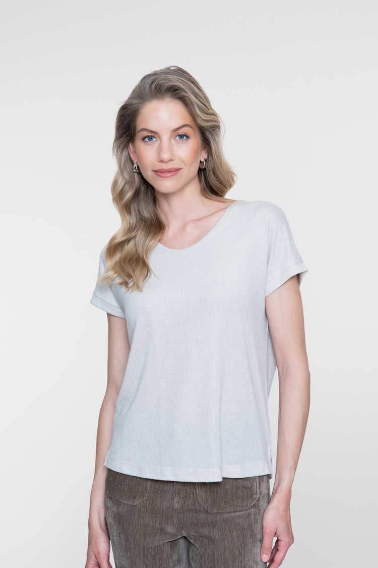 Geisha shimmer top met korte mouwen