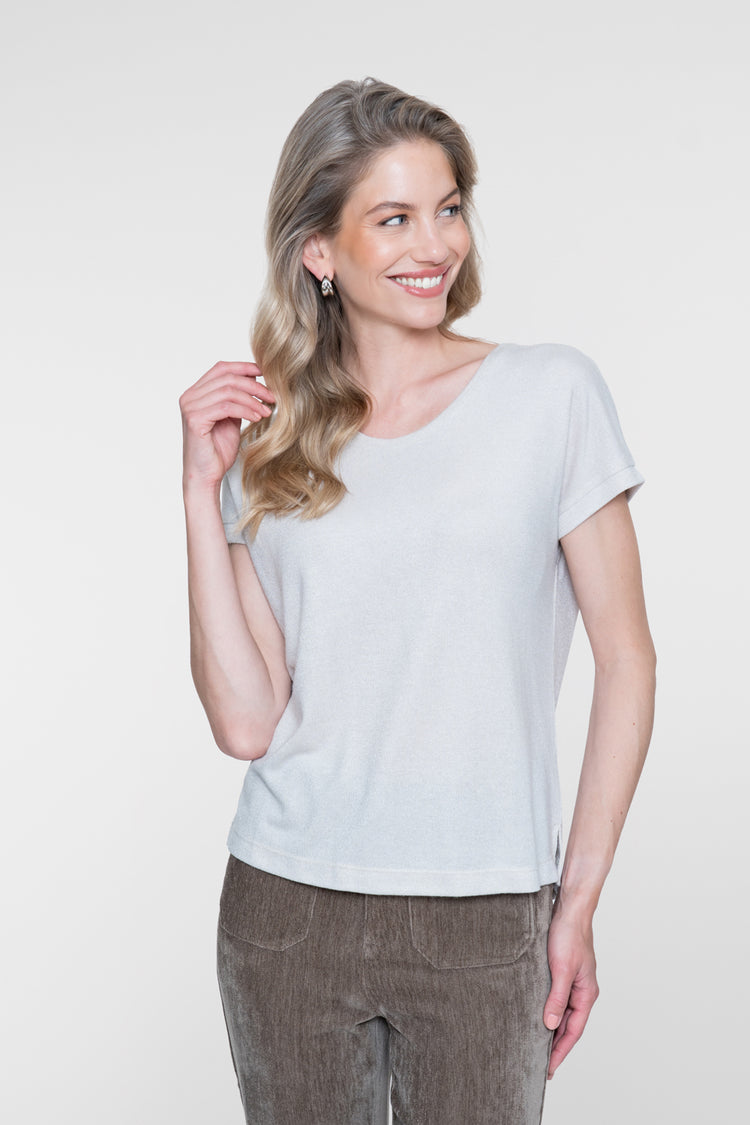 Geisha shimmer top met korte mouwen