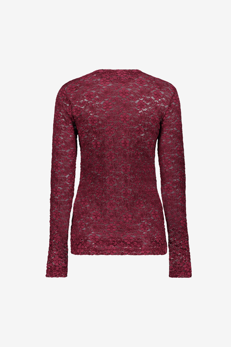 Geisha lace top met bloemenkant