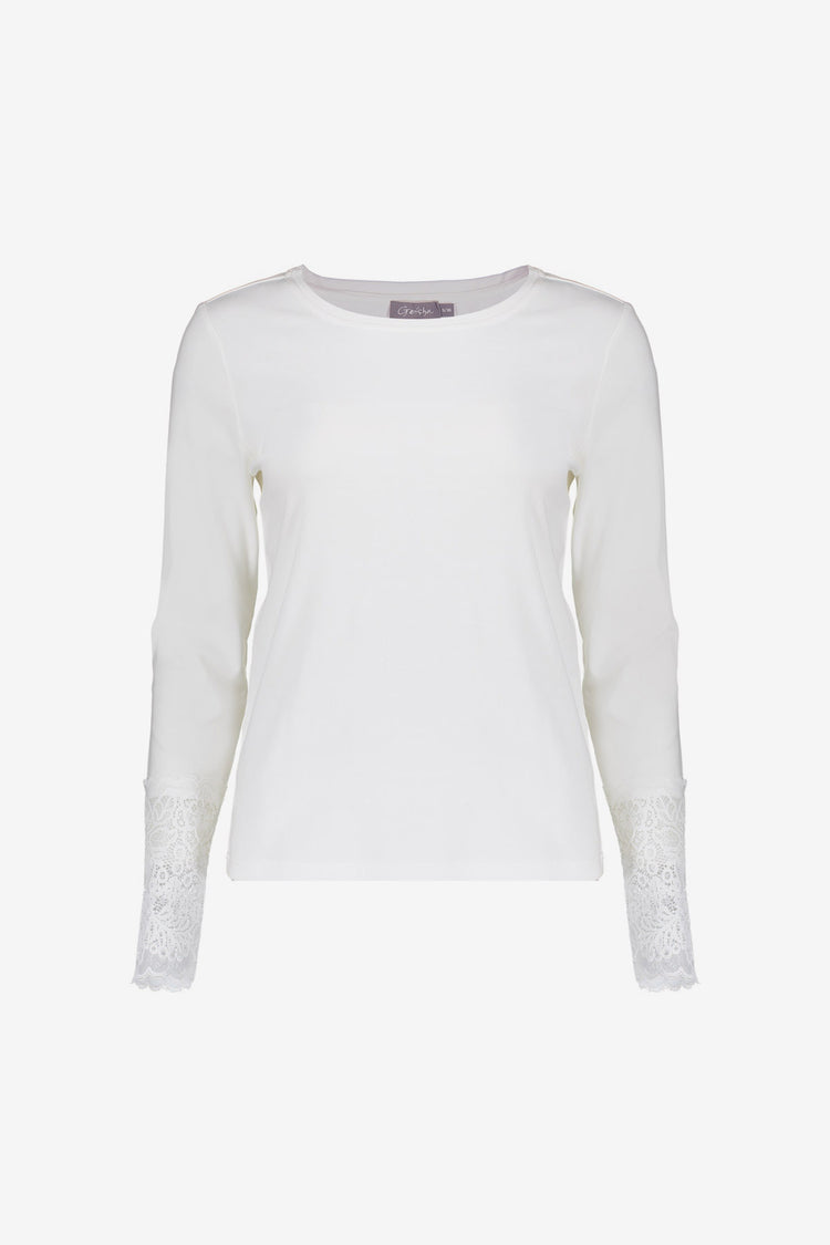Geisha wit T-shirt met kant detail