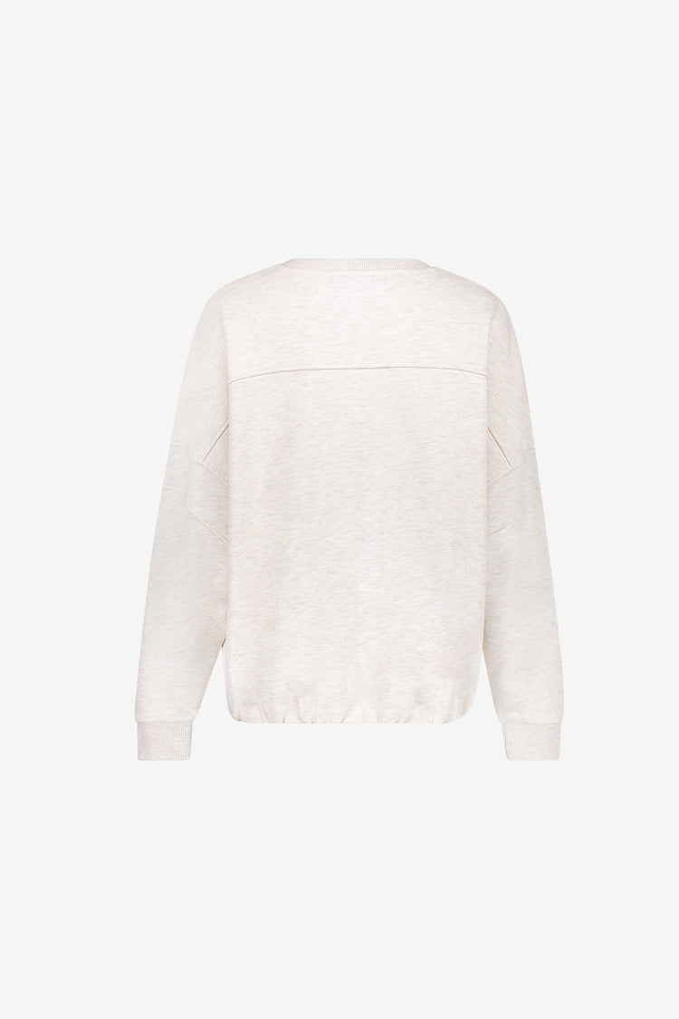 Geisha sportieve sweater met Limits opdruk en ballonmouwen
