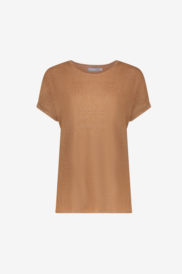 Geisha T-shirt met lurex en ronde hals