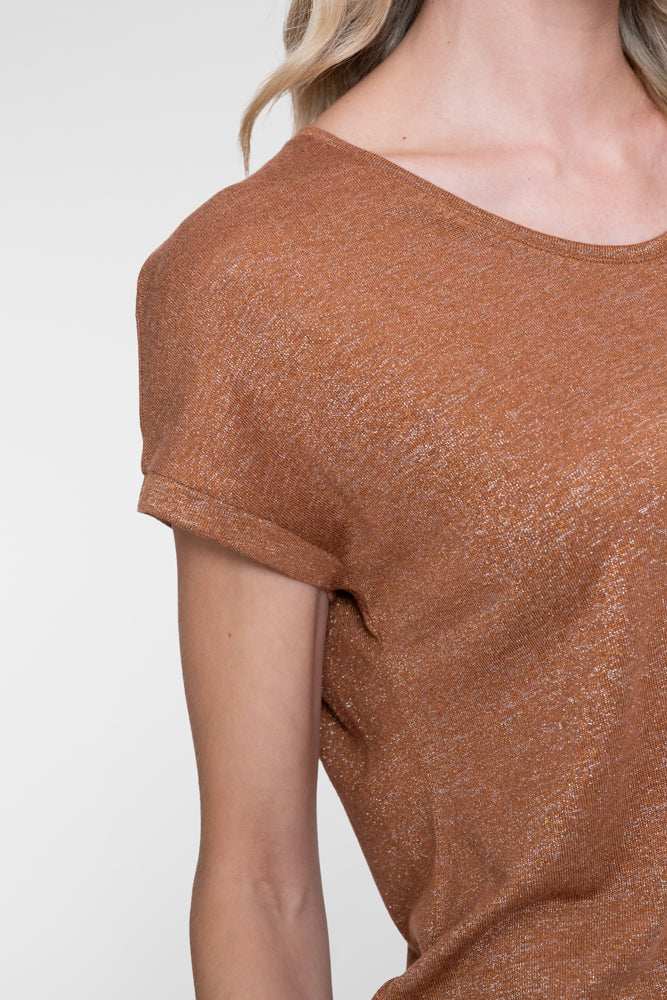 Geisha T-shirt met lurex en ronde hals