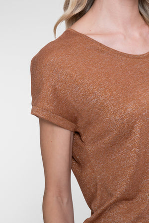 Geisha T-shirt met lurex en ronde hals