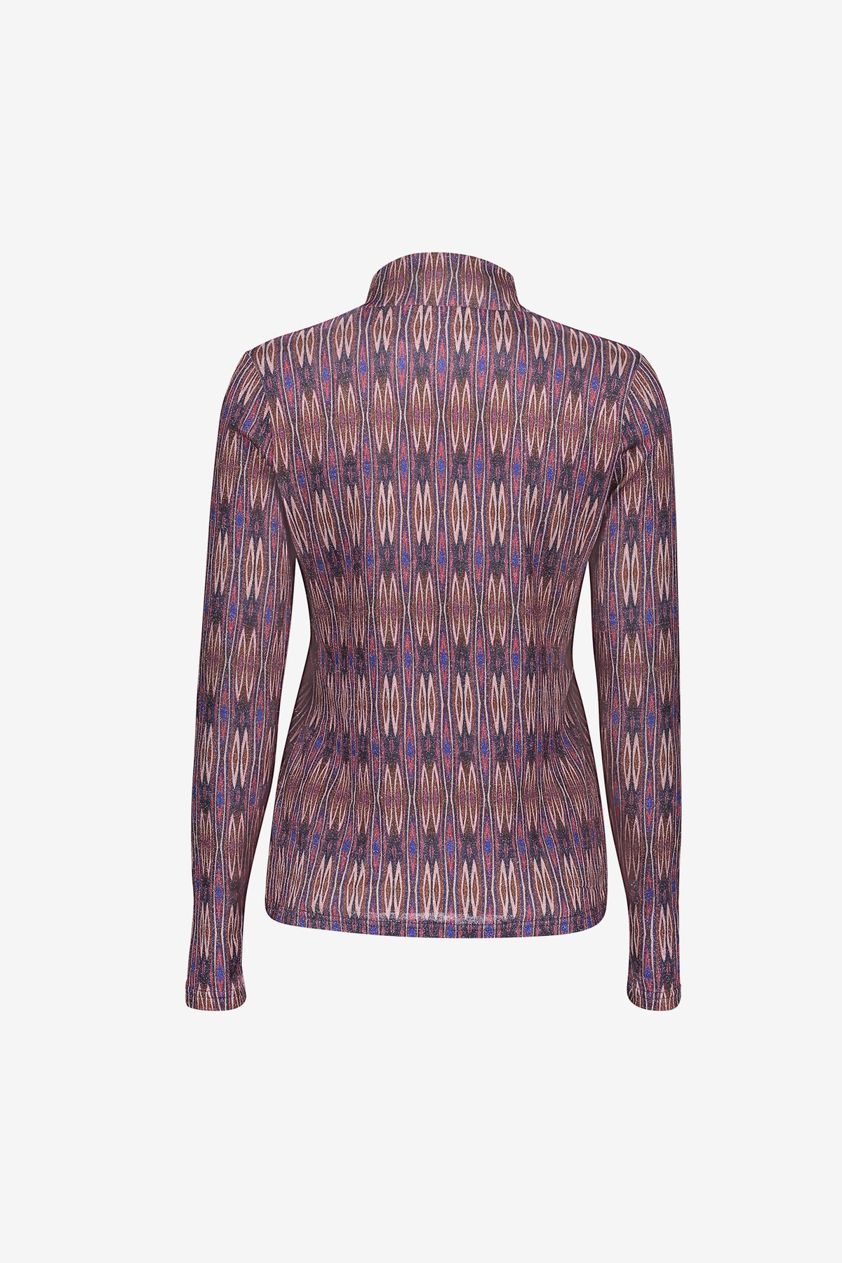 Geisha top met grafische print en gerimpelde hals