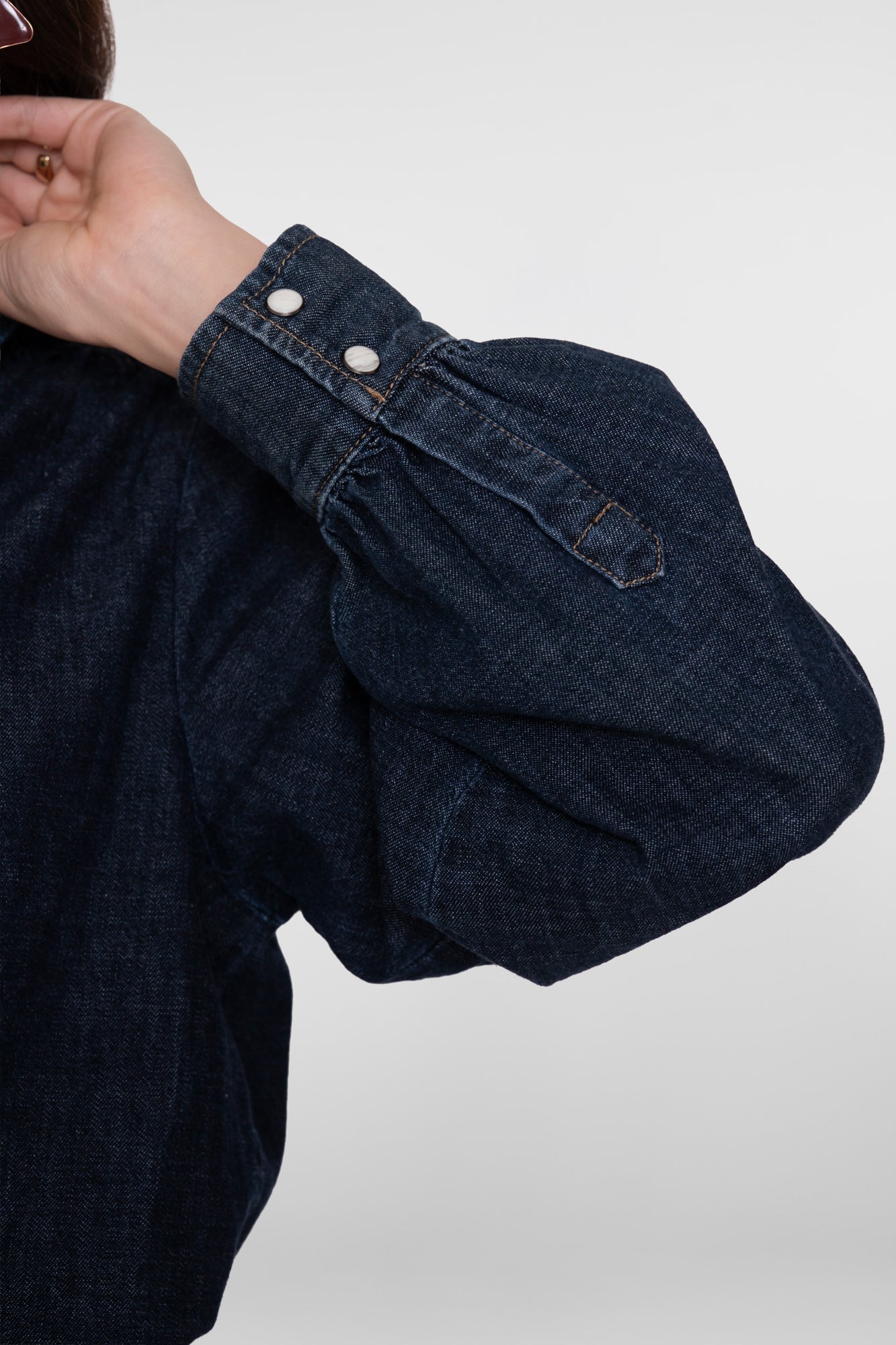 Geisha cropped denim strikblouse