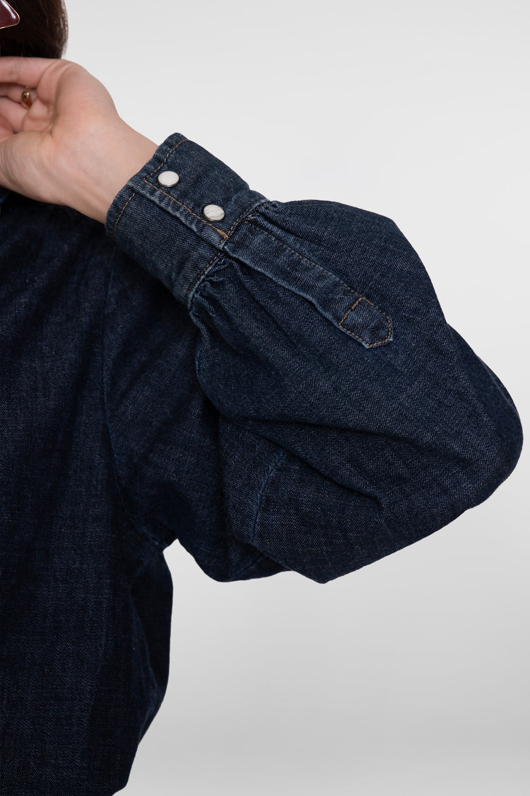 Geisha cropped denim strikblouse