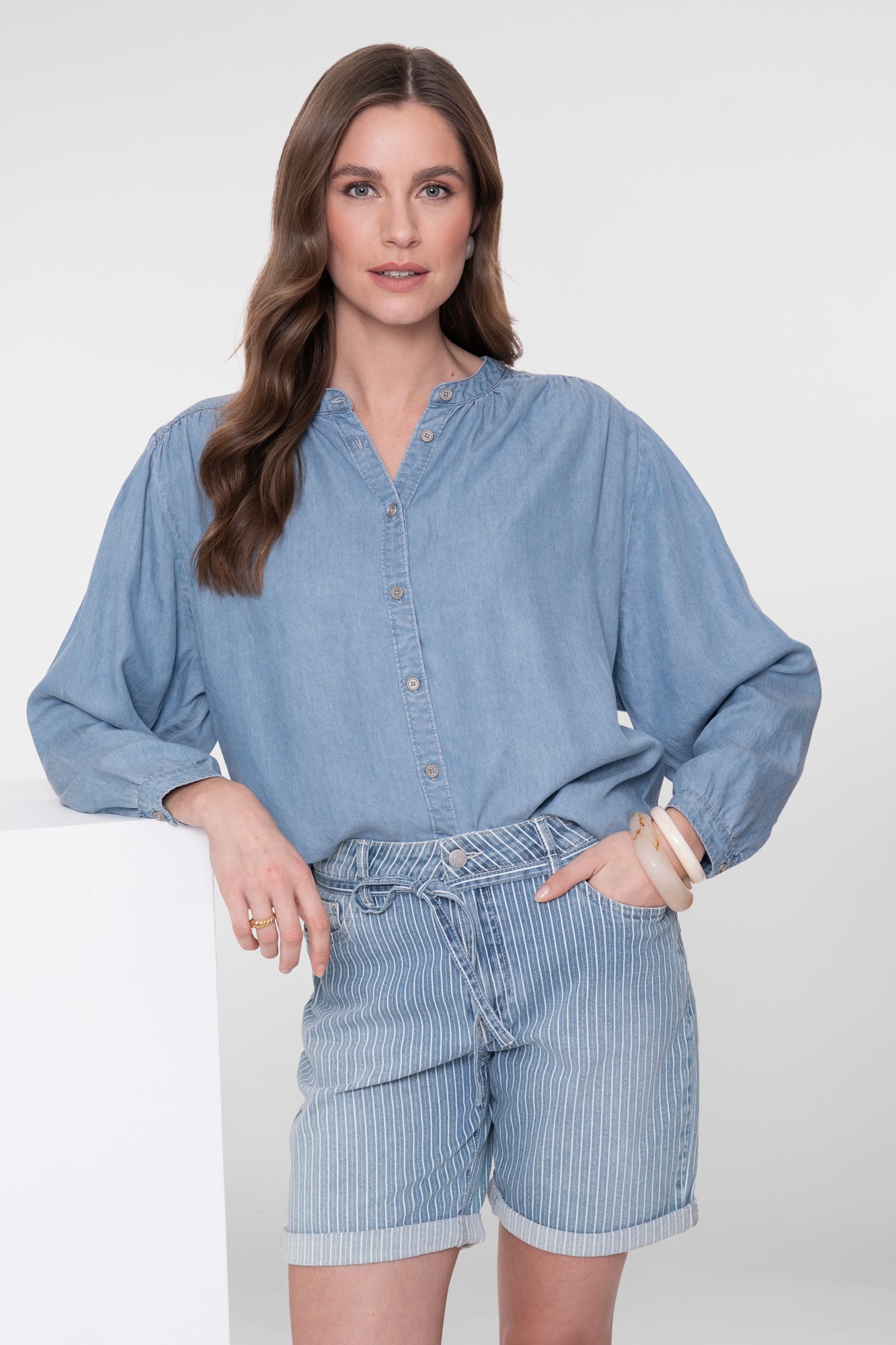 Geisha lyocell blouse denim