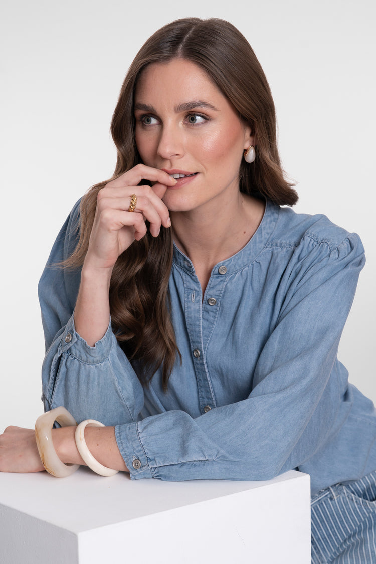 Geisha lyocell blouse denim