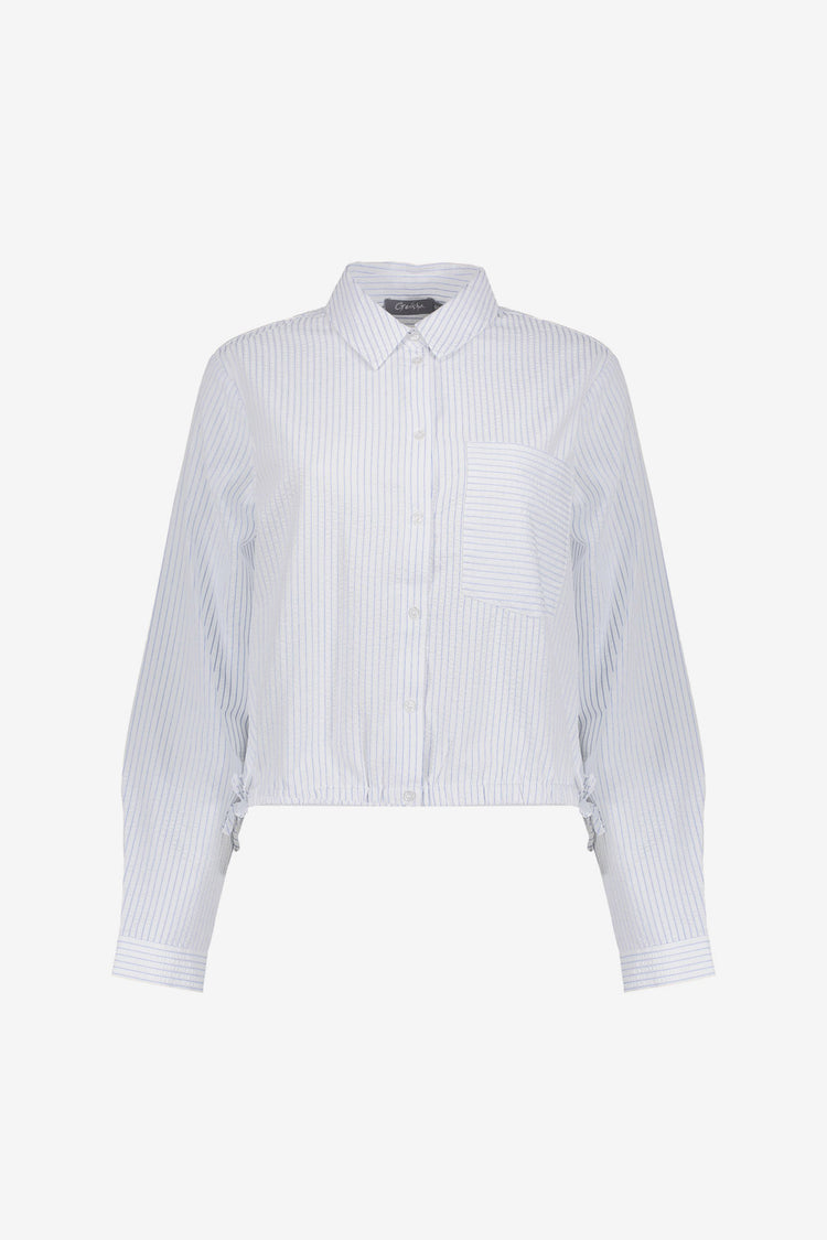 Geisha blouse met blauw en wit strepen