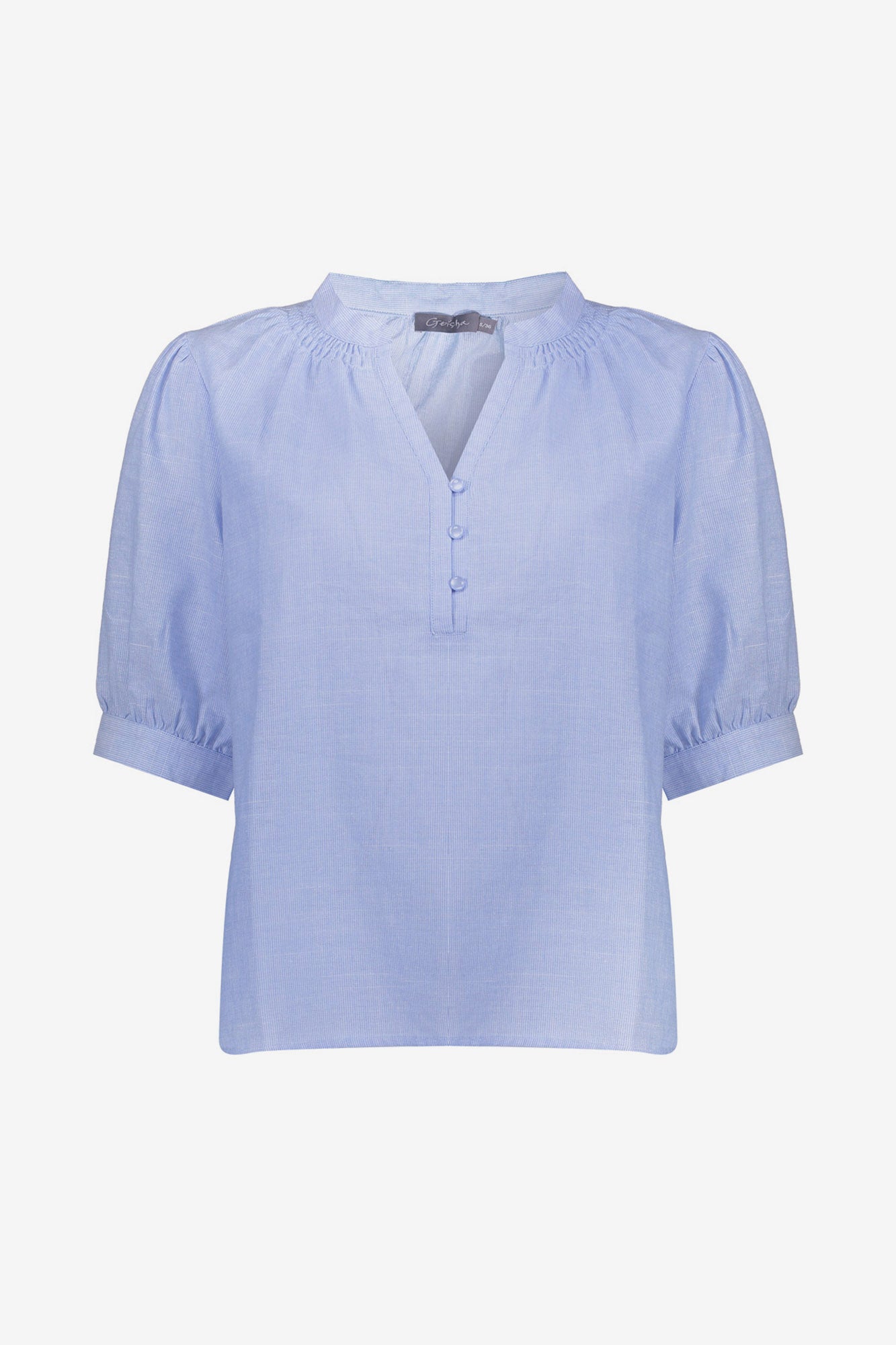 Geisha top linnen look met subtiele pofmouw