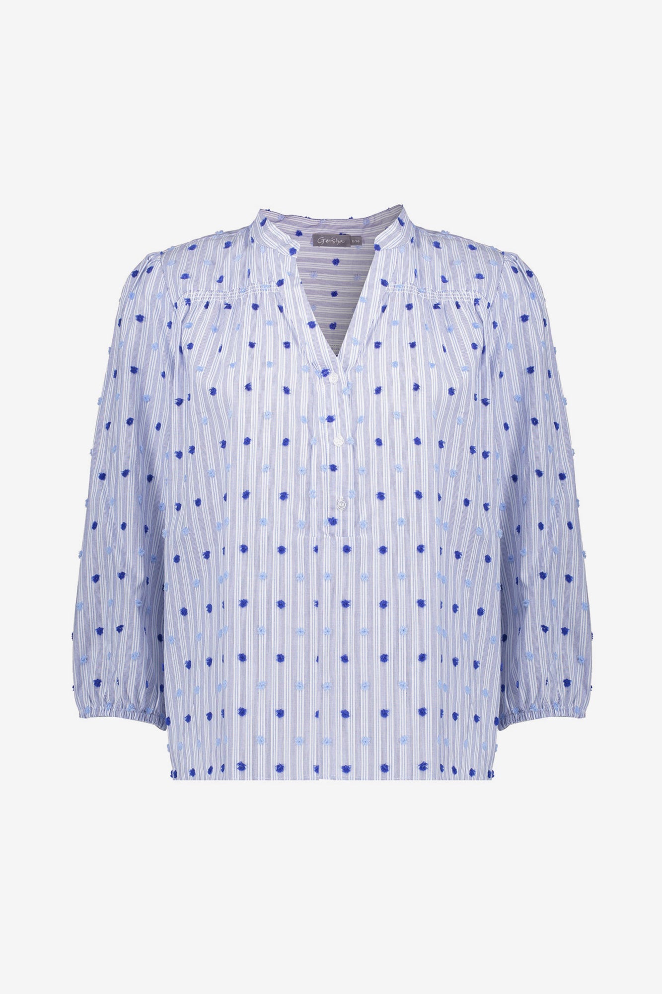 Geisha gestreepte top met dots
